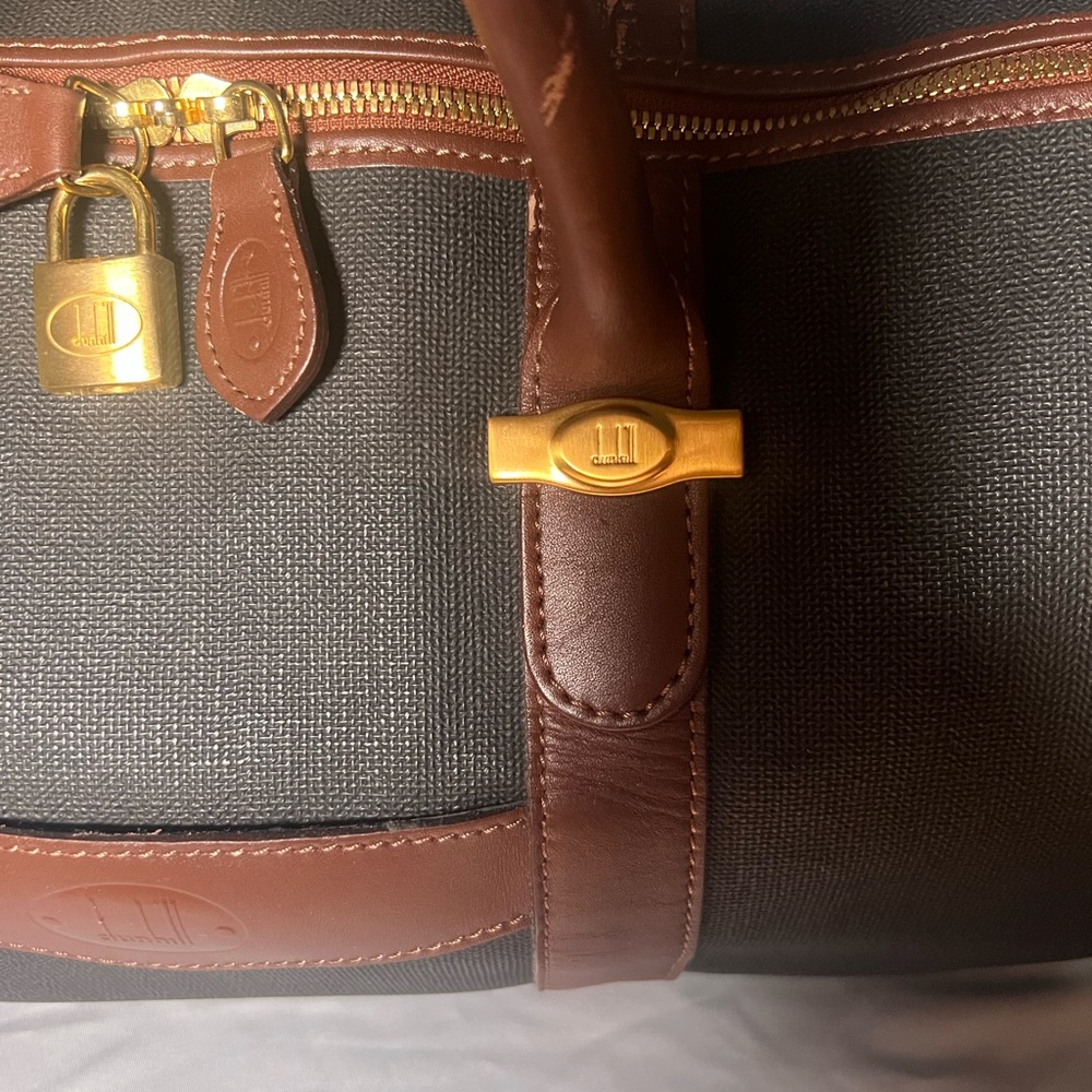 Dunhill Black and Brown Duffel Bag with Lock - Picture 5 of 15